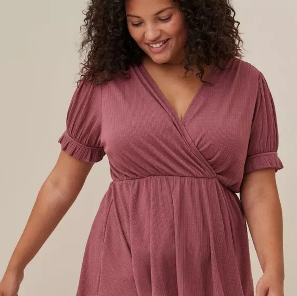 Torrid Ribbed Surplice Top 4X - Picture 1 of 6